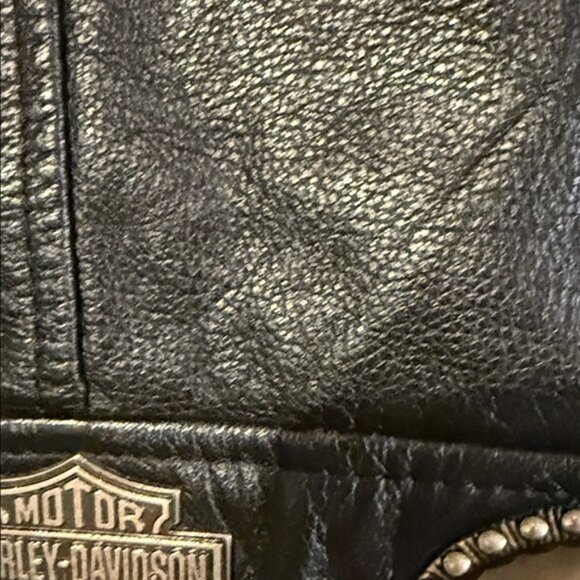 Harley-Davidson Black Leather Jacket with Silver Accents. 2002 Hacienda - Picture 5 of 13